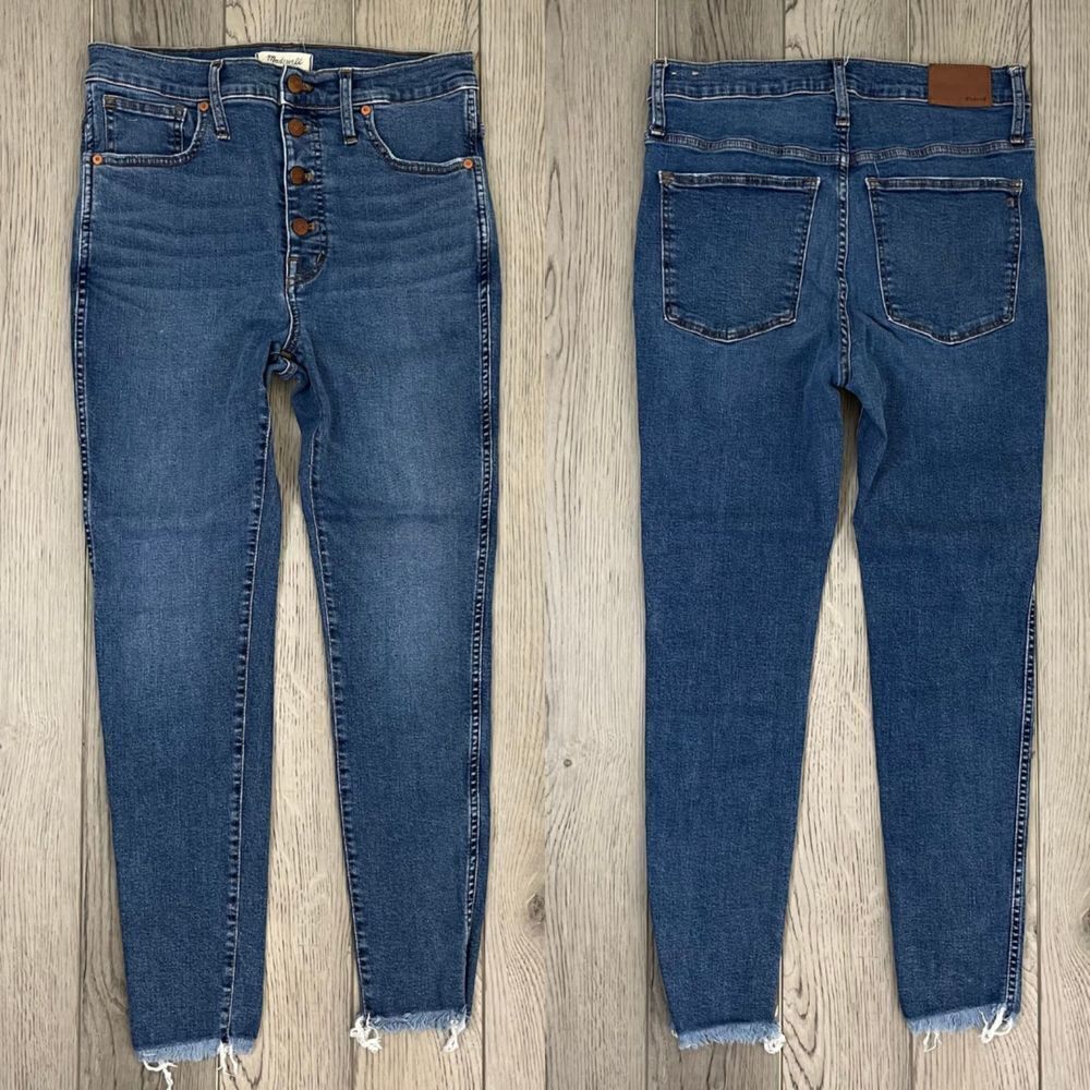 Madewell Woman Size 30 10" Skinny Leg Cotton High Rise Button Fly Denim Jeans